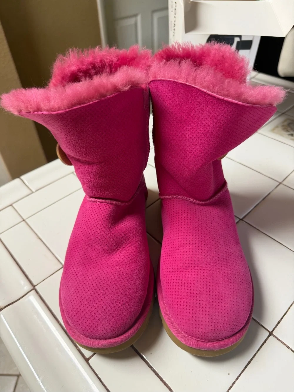 UGG Women's Plush Shearling Boots - Bright Pink